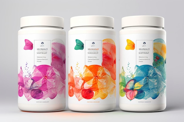 Premium Photo  Craft a compelling visual narrative for a supplement label design mockup