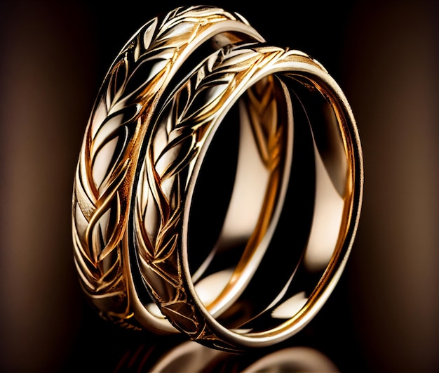 Craft Homemade Wedding Rings. Generative ai