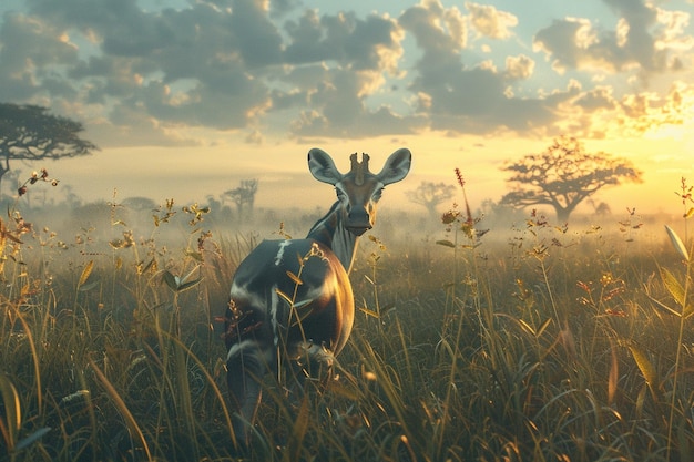 Craft a narrative set in a hyper realistic savanna generative ai