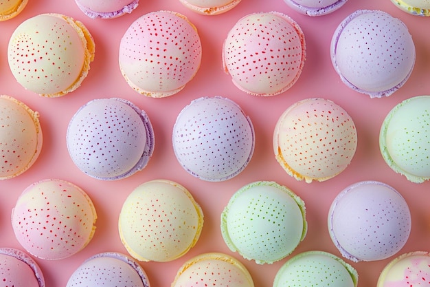 Craft a polka dot pattern in pastel ice cream colo generative ai