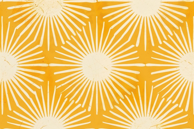 Photo craft a retroinspired yellow sunbeam pattern with generative ai