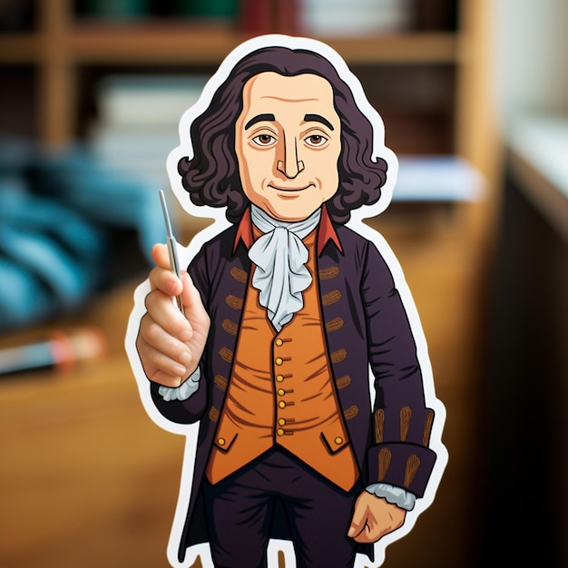 Photo craft a sticker inspired by a famous historical figure