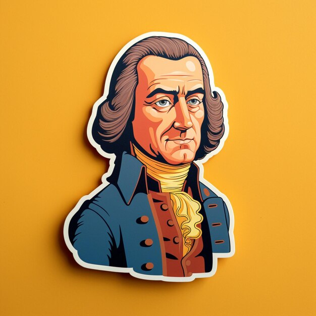 Craft a sticker inspired by a famous historical figure