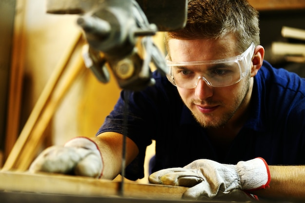 Craft worker working at workshop