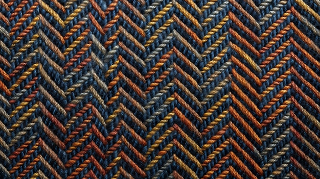 Craftcore A Detailed Herringbone Person In Dark Maroon And Indigo