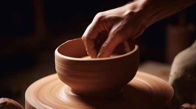 Crafting Art The Potter's Hands at Work Generative ai