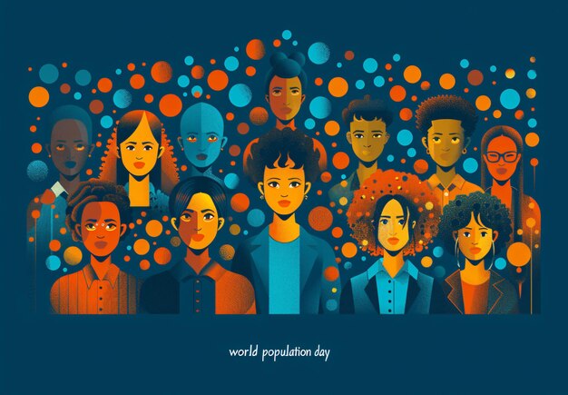 Photo crafting a digital legacy creating a timeless vector illustration for world population day