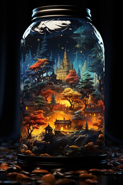 Premium AI Image  Crafting Dreams in Miniature Artistic Vignettes 