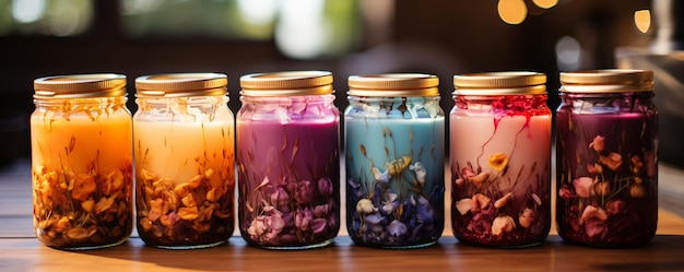 Photo crafting homemade candles with unique scents background