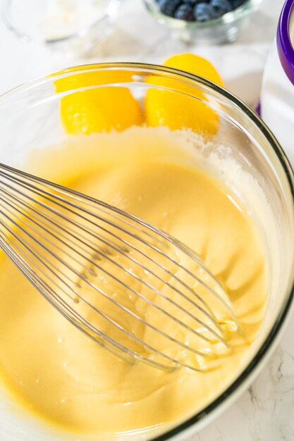 Crafting lemon blueberry and vanilla bundt cakes