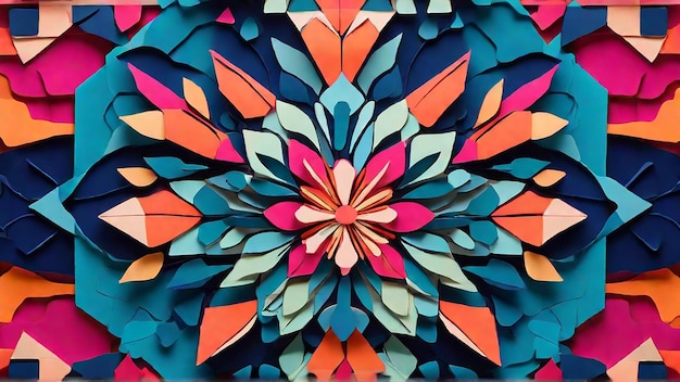 Crafting Mesmerizing Geometric Patterns with Vibrant Flair