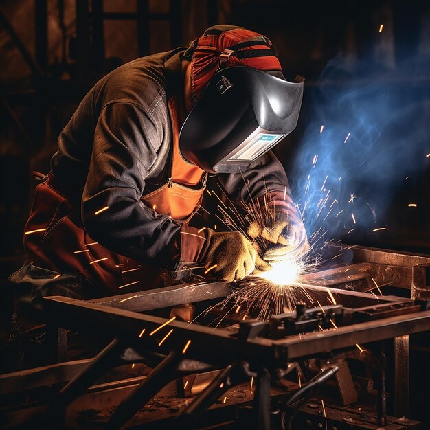 Crafting Metal Welder at Work in Construction