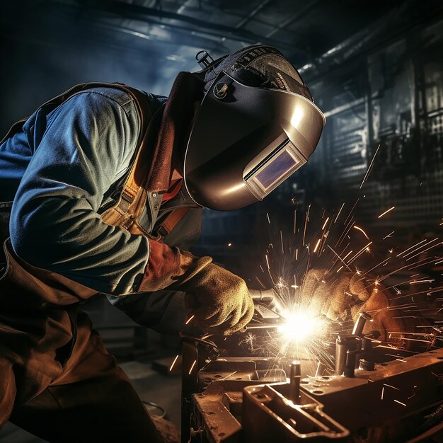 Crafting Metal Welder at Work in Construction