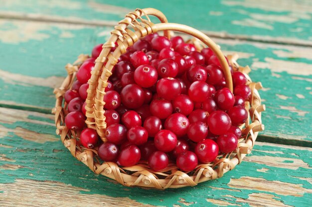 Cranberries in een vliezen mand