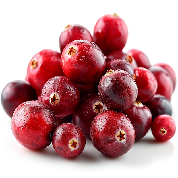 Cranberry berry on white isolated background AI generated image