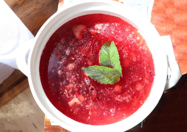 Cranberry en frambozensorbet