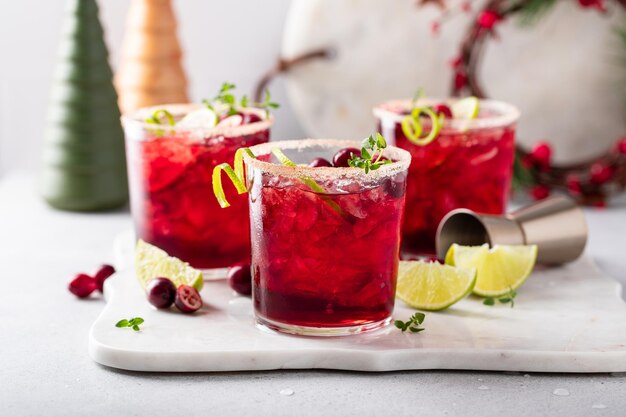 Cranberry en limoen margarita cocktail of mocktail