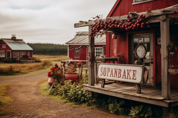 Photo cranberry farm stand with a handpainted sign cranberry picture photography