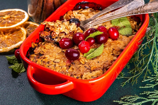 Cranberry havermout crumble