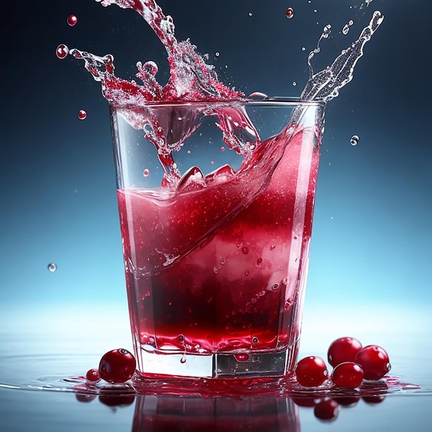 Cranberry juice photo with ai generative