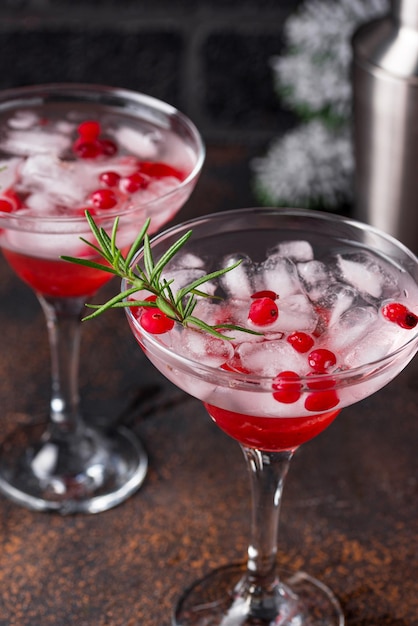 Cranberry margarita cocktail christmas drink