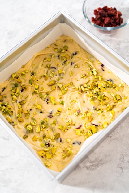 Cranberry pistachio fudge