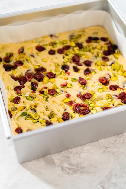 Cranberry pistachio fudge