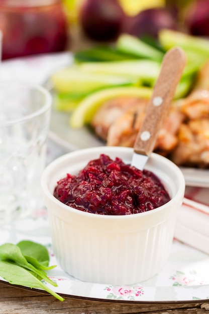 Photo cranberry and red onion sauce