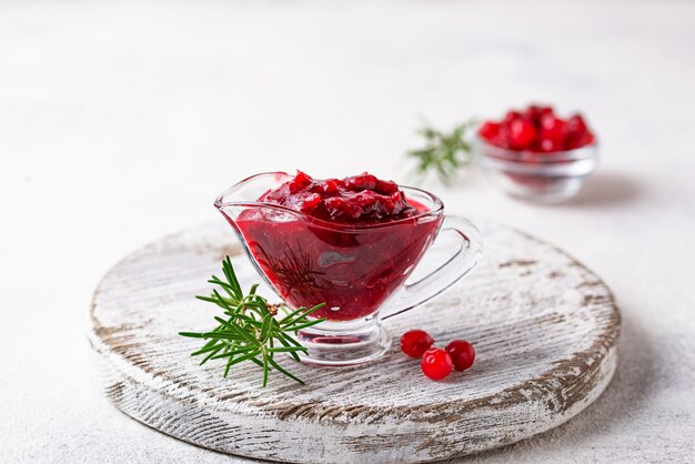 Cranberry sauce with rosemary and fresh berry