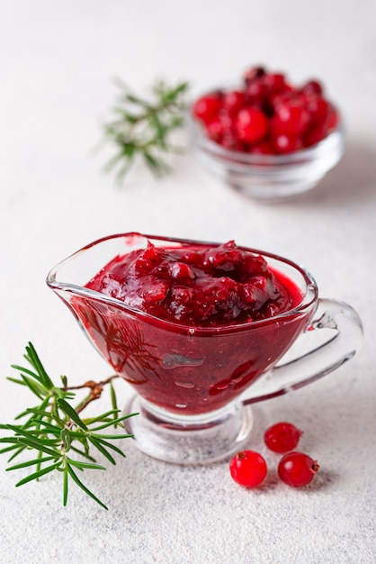 Cranberry sauce with rosemary and fresh berry