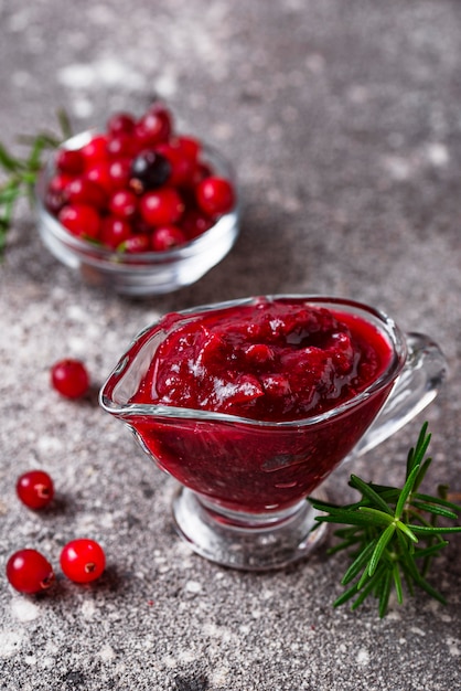 Cranberry sauce with rosemary and fresh berry