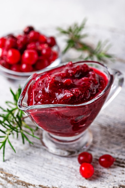 Cranberry sauce with rosemary and fresh berry