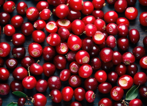 Photo cranberry on a wooden table