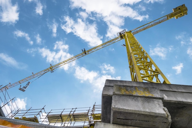 Crane and building under construction