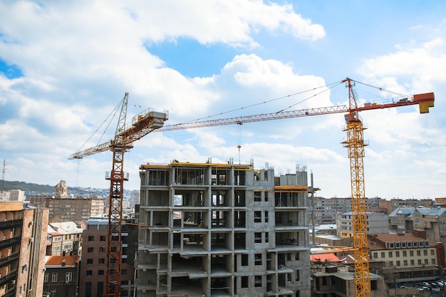 Crane and building construction