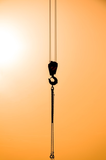 Crane hook on a dawn