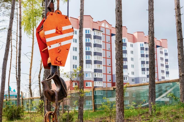 Crane hook for lifting loads Lifting device for stacking cargo Lifting and moving heavy loads on a construction site