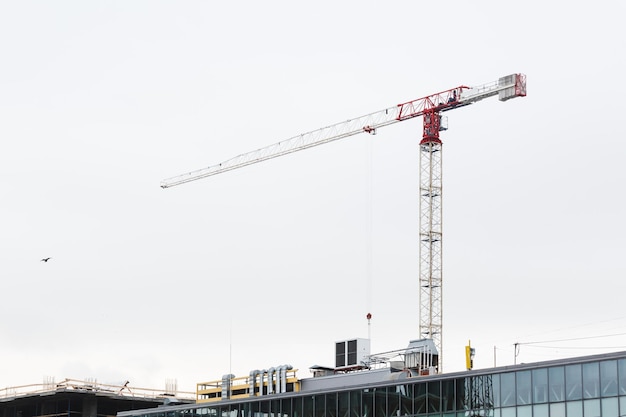 Crane is used in the construction of buildings