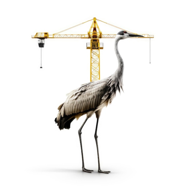 Photo crane on isolated white background