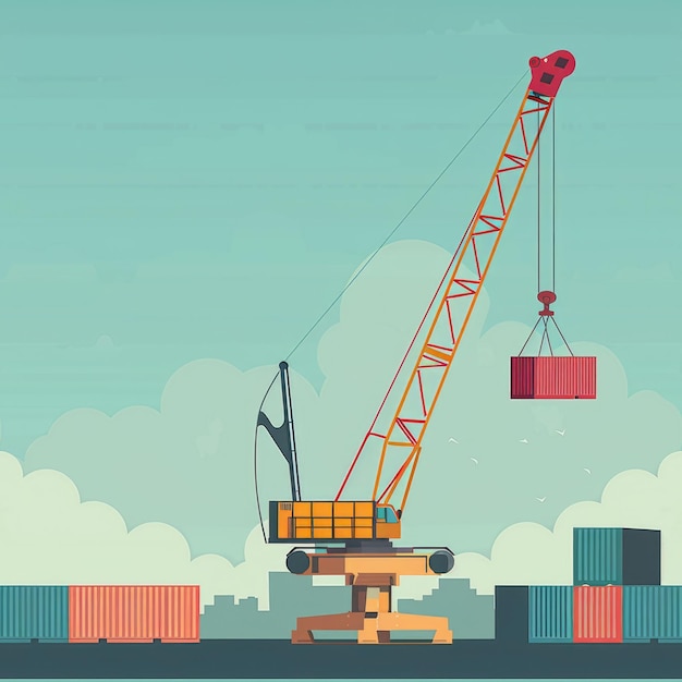 Photo a crane lifting a container onto a truck ideal for transportation industry concepts