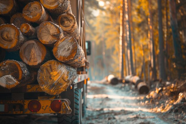 산림 산업에서 목재 운송을 위한 크레인 로딩 로그