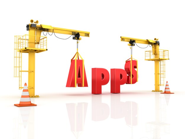 Cranes building the APPS Word