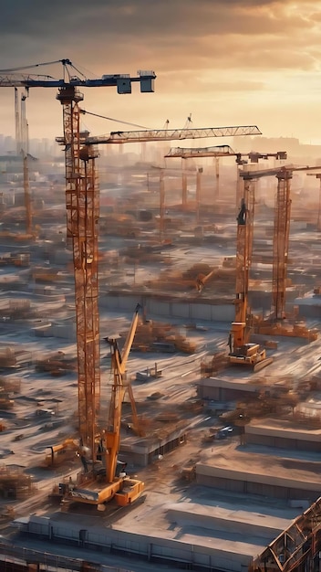 Cranes in a construction site