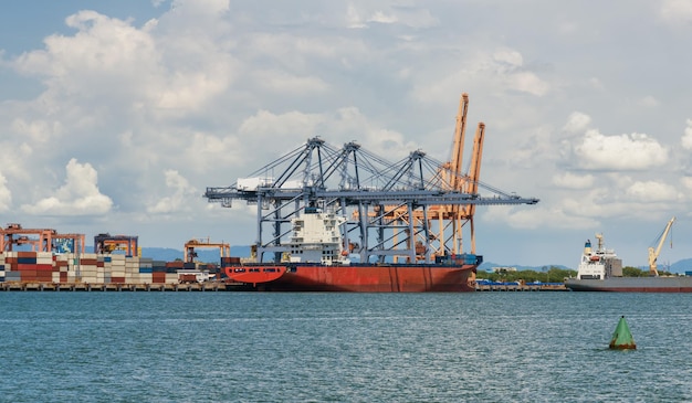 Cranes loading containers