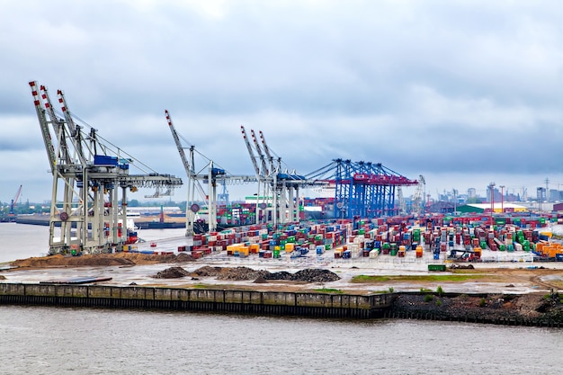 Cranes ready for loading cargo, Hamburg