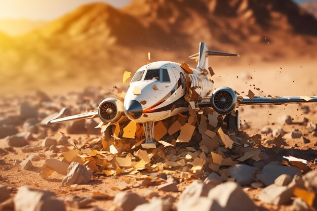 A crashed plane illustration