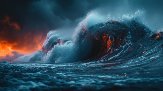 Photo a crashing ocean wave