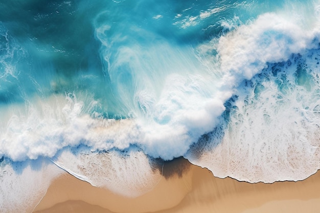 Crashing Waves Shoreline Photo Generative AI