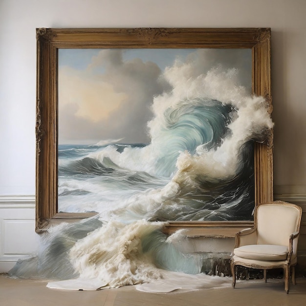 Crashing waves spilling over the frame