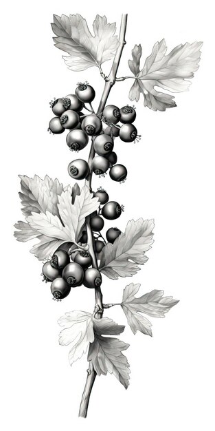 Crataegus hand drawn ink clean ar 12 style raw